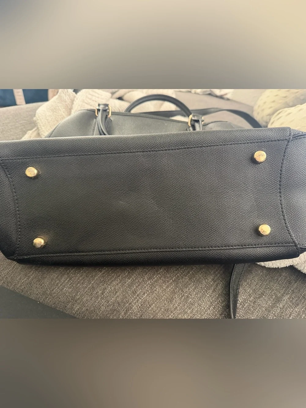 COACH F57527 SMALL MARGOT CARRYALL CROSSGRAIN LEATHER BLACK